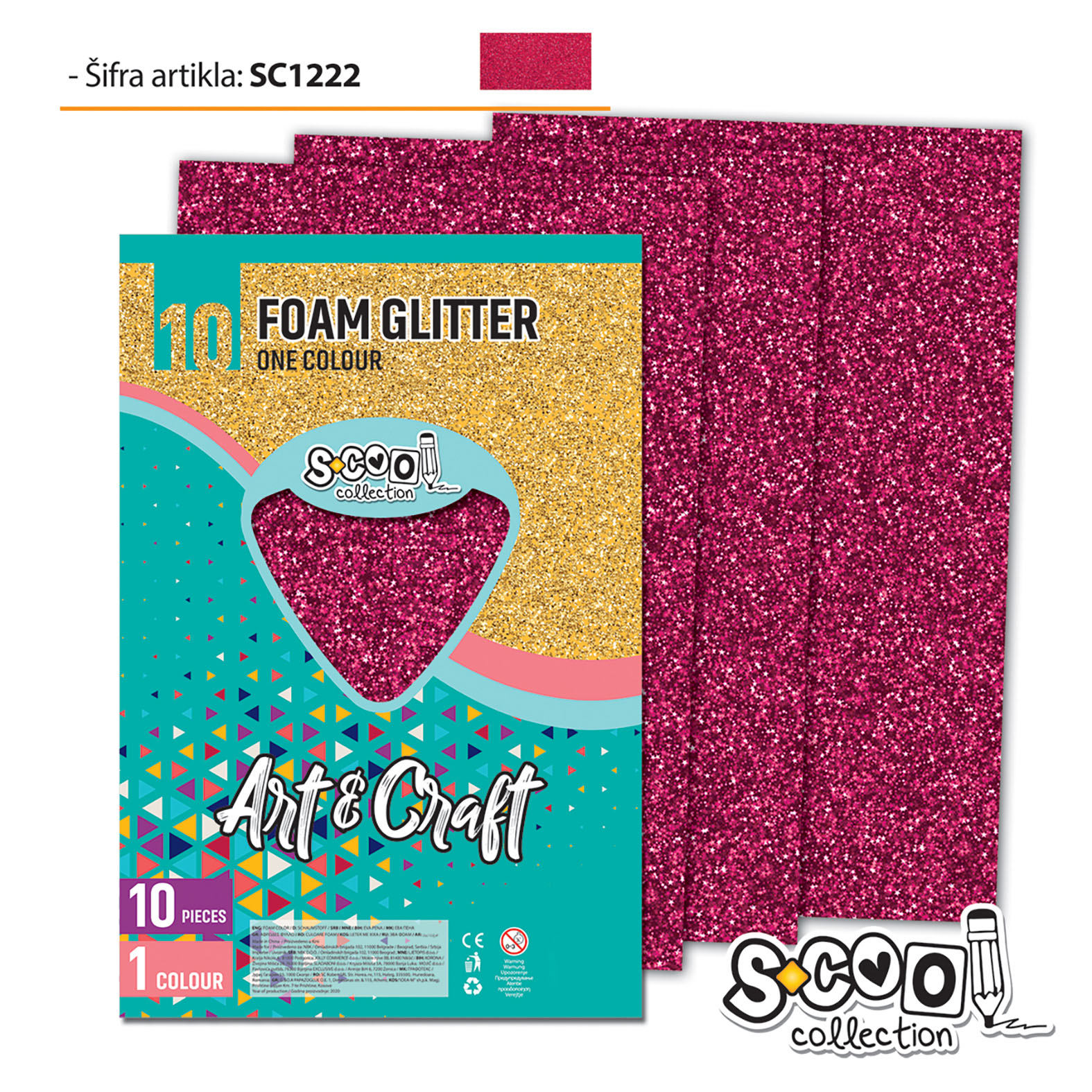 PAPIR A4 EVA GLITTER CRVENI